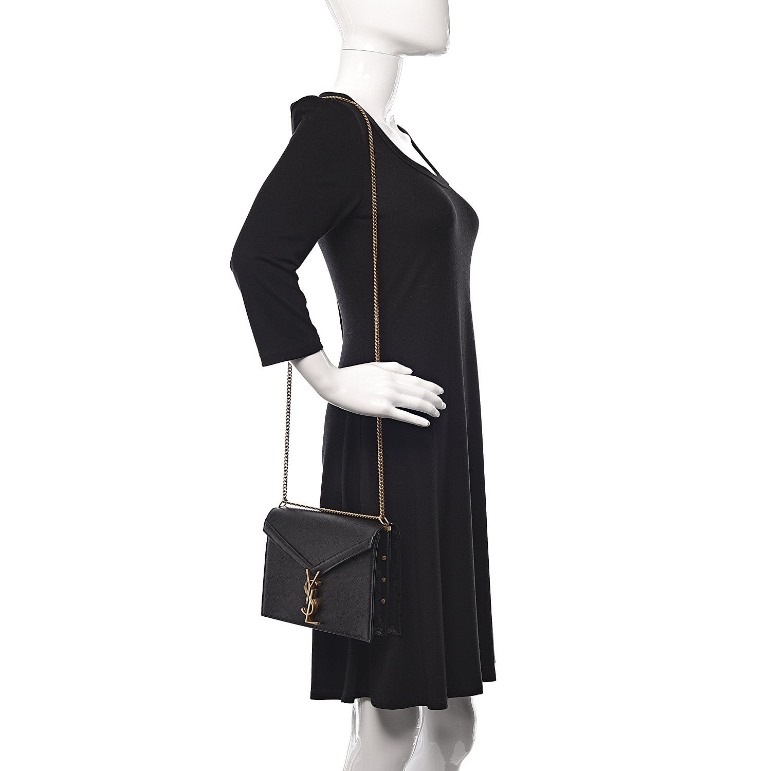 Saint Laurent Grain De Poudre Monogram Marceau Crossbody Bag Black 2 of 10