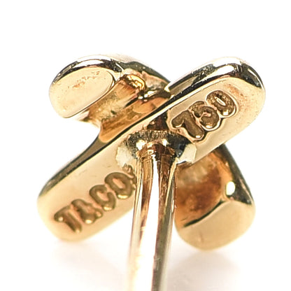 Tiffany 18K Yellow Gold 5mm Cross Stitch Earrings 4 of 5