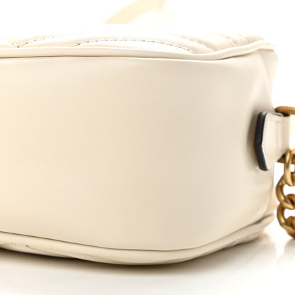 Gucci Calfskin Matelasse Small GG Marmont Chain Shoulder Bag White 10 of 11