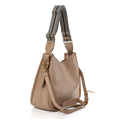 Prada Vitello Daino Soft Hobo Messenger Bag Cammeo 3 of 16
