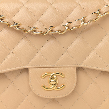 Chanel Caviar Quilted Jumbo Double Flap Beige Clair 7 of 12
