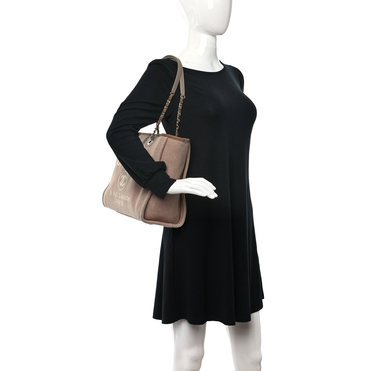 Chanel Canvas Small Deauville Tote Ecru 2 of 9
