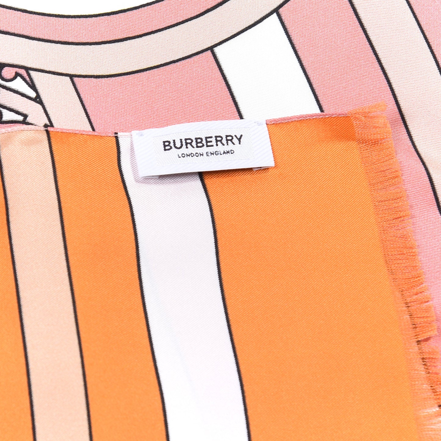 Silk Monogrammed TB Print Reversible Scarf Blush