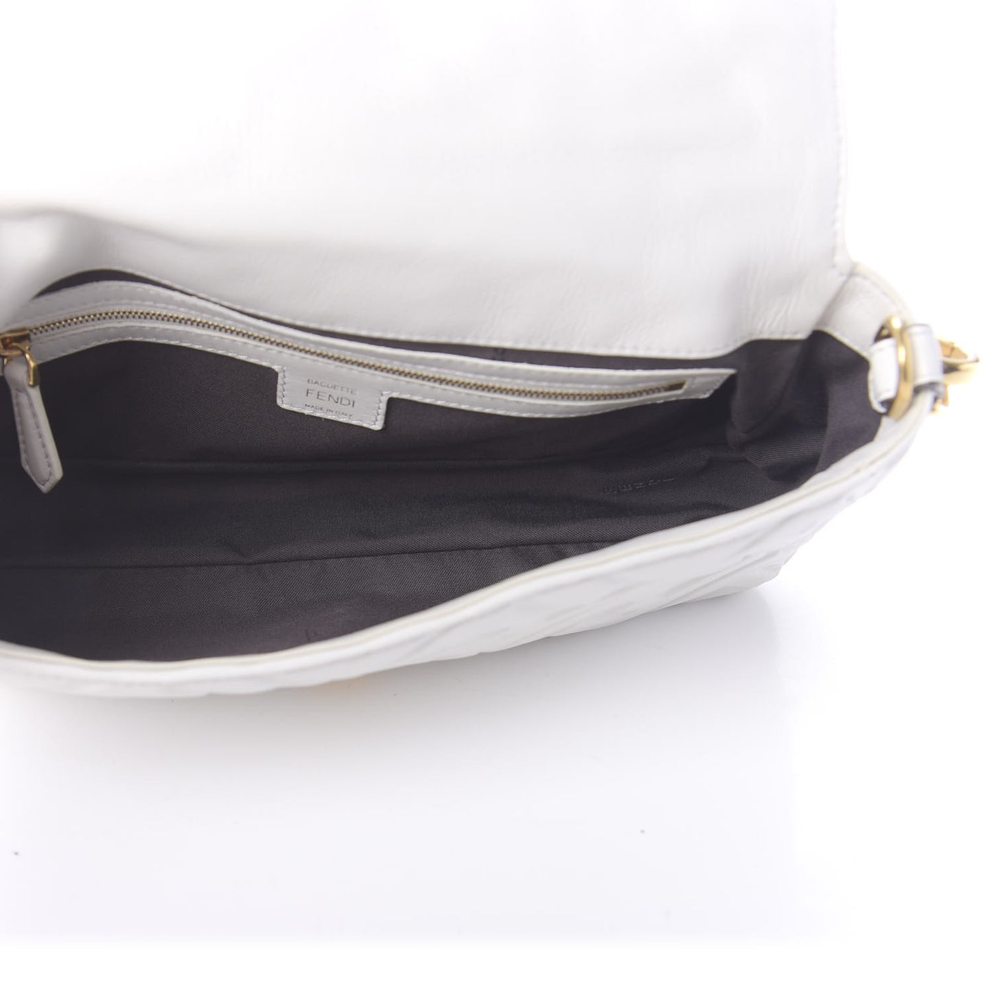 Nappa FF 1974 Embossed Baguette White