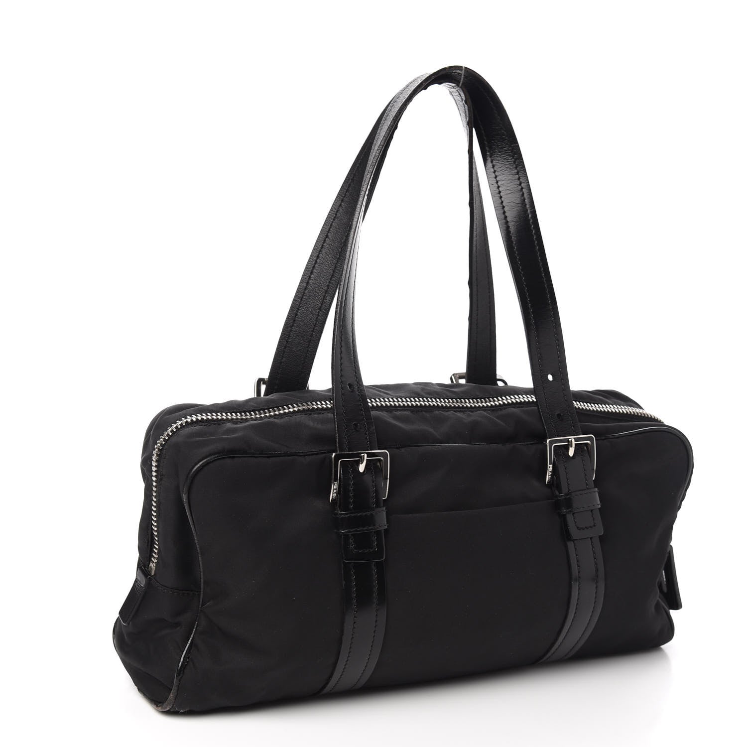Prada Tessuto Nylon Vitello Shoulder Bag Black 2 of 10
