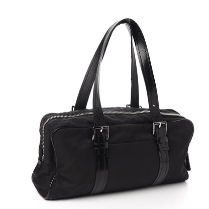 Prada Tessuto Nylon Vitello Shoulder Bag Black 2 of 10