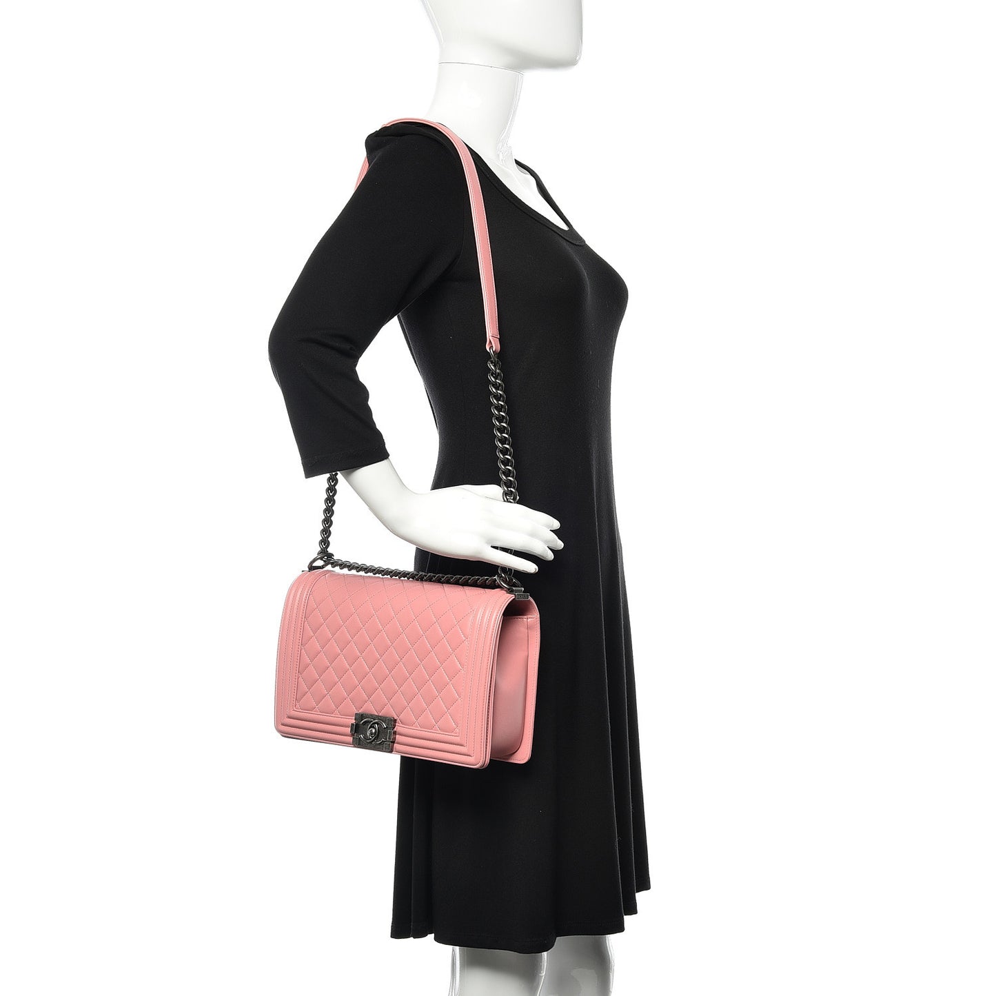 Lambskin Quilted New Medium Boy Flap Pink