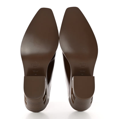 Fendi Vitello Abrasivato FF Cut Mules 38 Brown 5 of 10