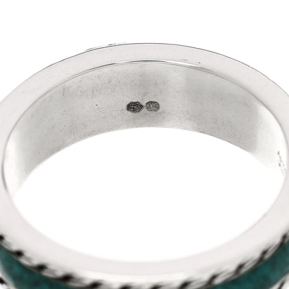 Gucci Sterling Silver Resin Interlocking G Ring 57 8 Turquoise 6 of 7
