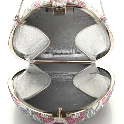 Judith Leiber Swarovski Crystal Floral Clutch Silver Multicolor 5 of 7