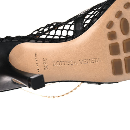 Bottega Veneta Mesh Calfskin Chain Stretch Pumps 36.5 Black 6 of 8
