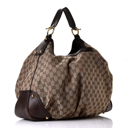 Gucci Monogram Large Jockey Hobo Dark Brown 2 of 12