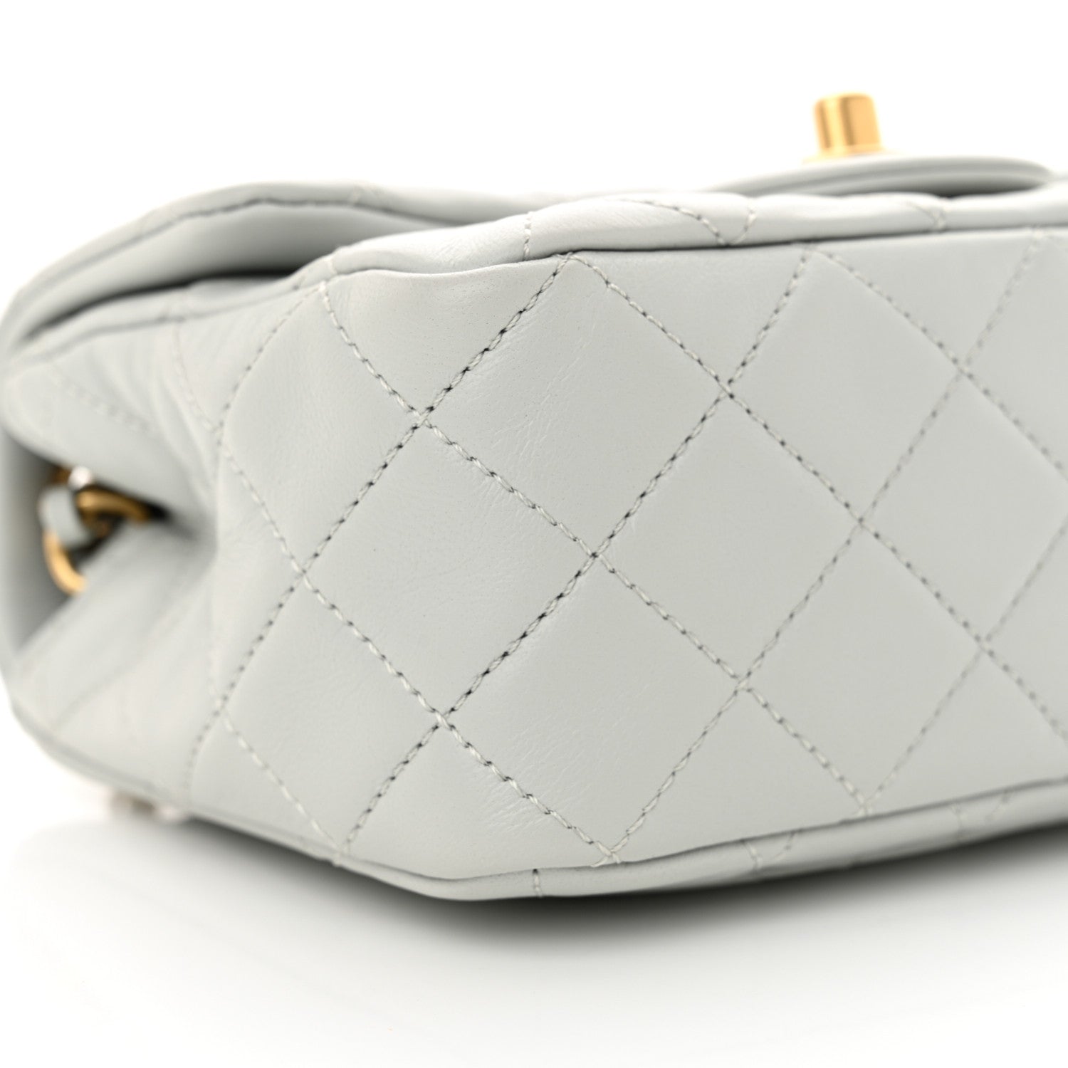 Chanel Lambskin Quilted Mini Pearl Crush Flap Light Grey 9 of 10