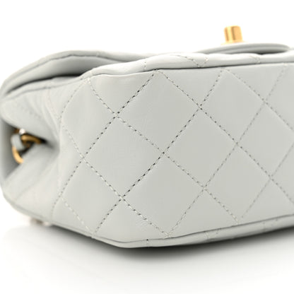 Chanel Lambskin Quilted Mini Pearl Crush Flap Light Grey 9 of 10