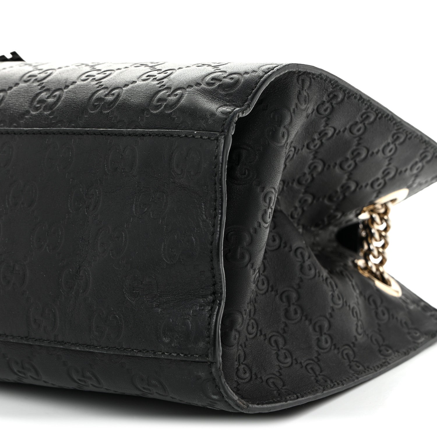 Gucci Guccissima Large Emily Chain Shoulder Bag Black 10 of 10