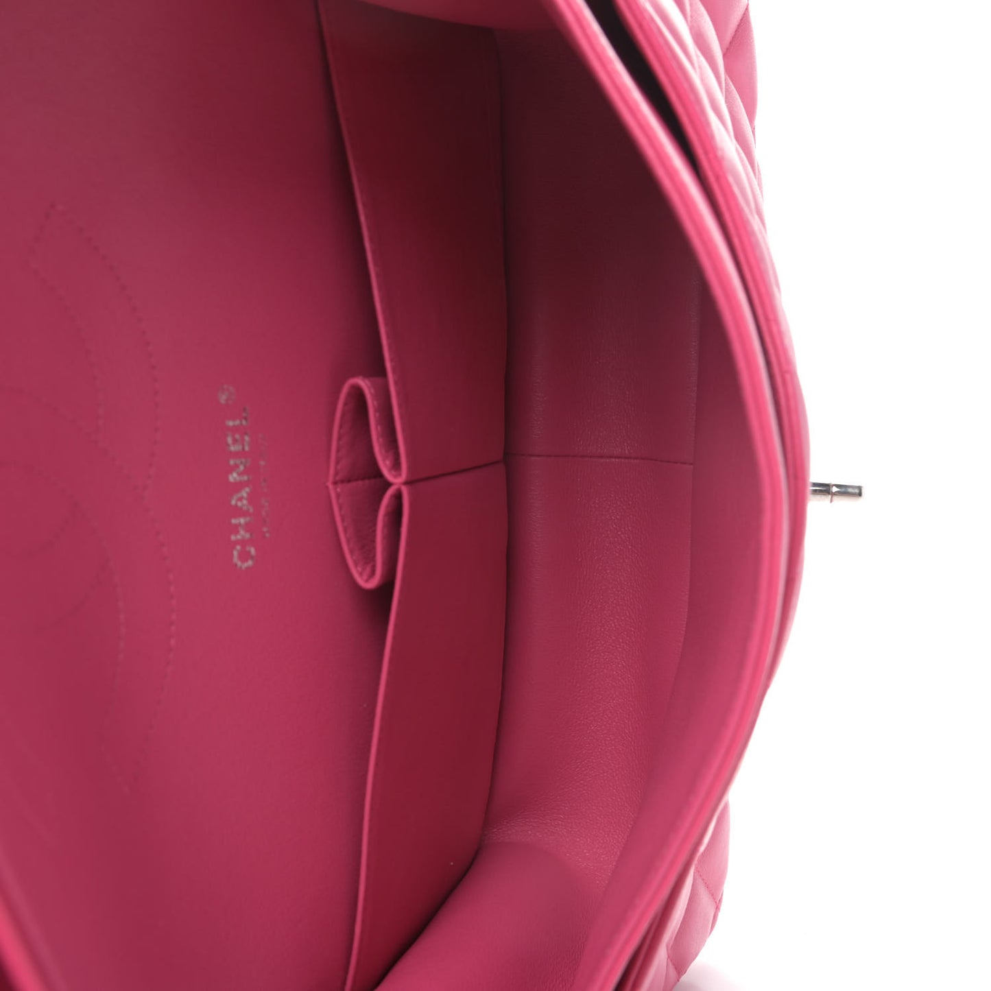 Lambskin Quilted Jumbo Double Flap Dark Pink