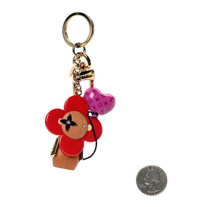 Louis Vuitton Resin Wood Vivienne Valentine Bag Charm Key Holder 2 of 5