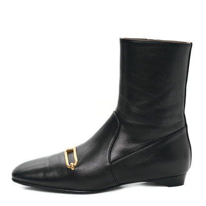 Hermes Goatskin Dora Ankle Boots 36 Black 1 of 9