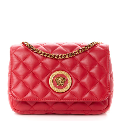 Versace Nappa Quilted Small Medusa Chain Crossbody Red 1 of 11