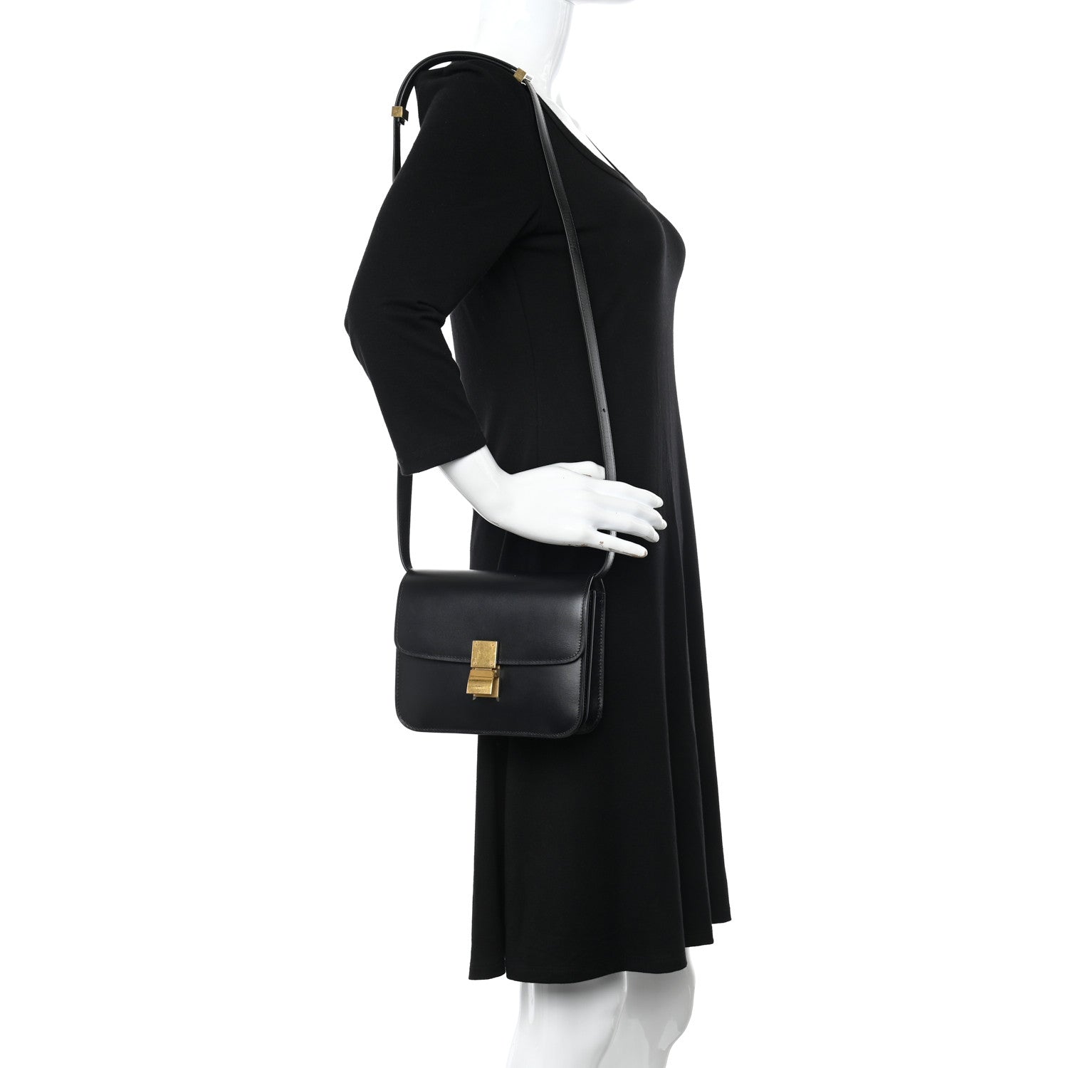 Celine Box Calfskin Teen Classic Box Flap Bag Black 2 of 12
