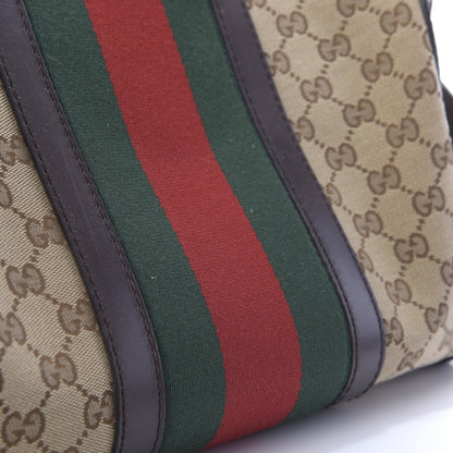 Gucci Monogram Vintage Web Medium Boston Dark Brown 11 of 15