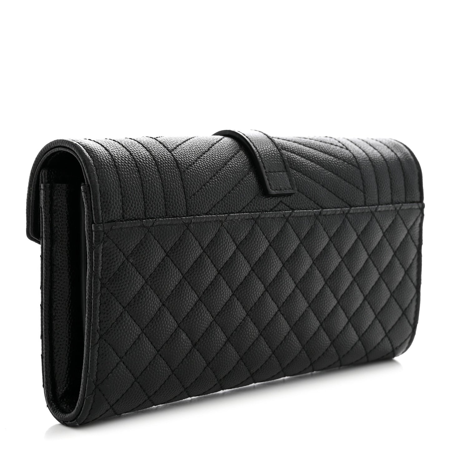 Grain De Poudre Mixed Matelasse Triquilt Large Monogram Wallet Black