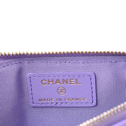 Chanel Caviar Quilted Classic Flat Wallet Pouch Purple 6 of 8