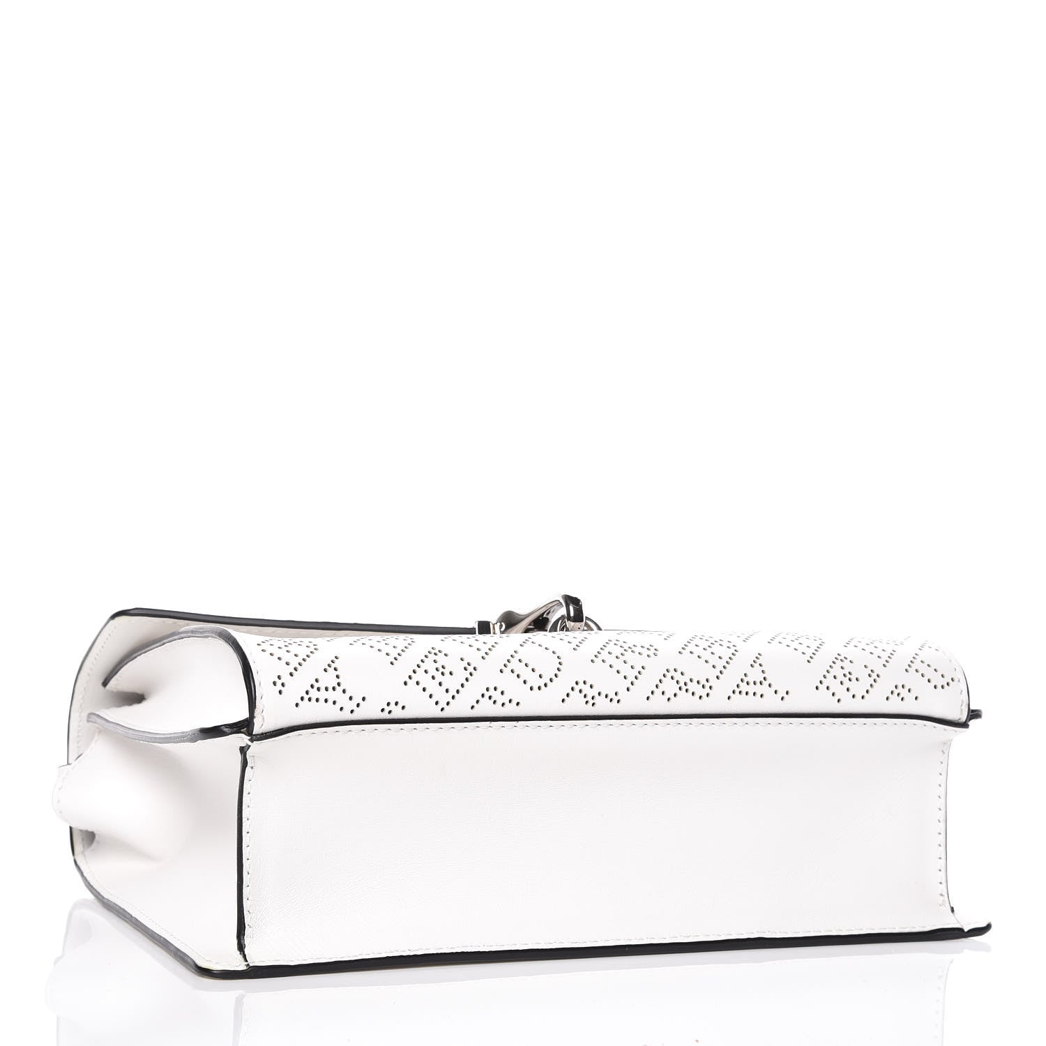 Burberry Calfskin Perforated Small Macken Crossbody Bag White 4 of 11