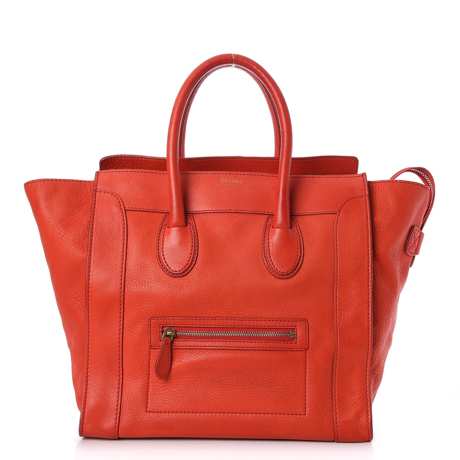 Celine Pebbled Calfskin Mini Luggage Red 1 of 9