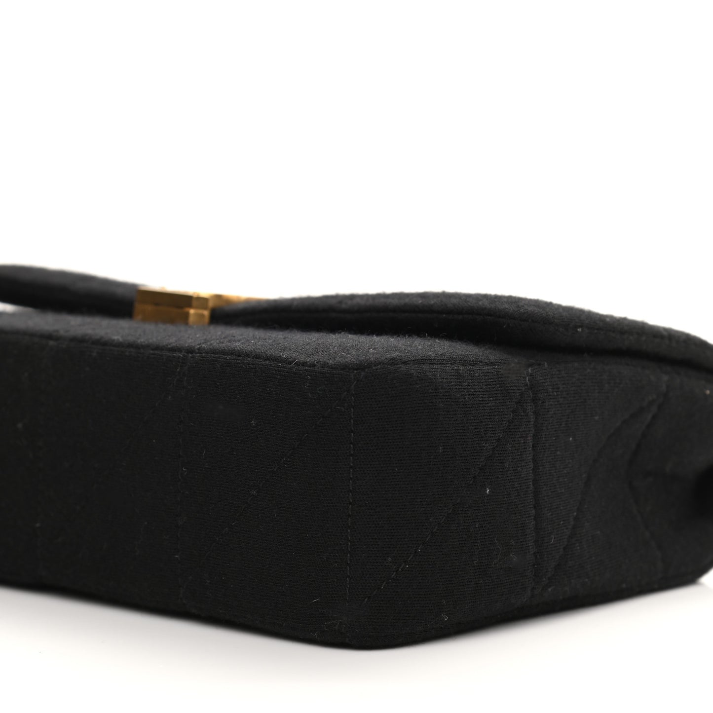 Jersey Wool Patchwork Monogram Medium Jamie Baguette Black
