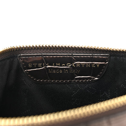 Stella McCartney Embossed Crocodile Effect Chain Clutch Bronze 6 of 11