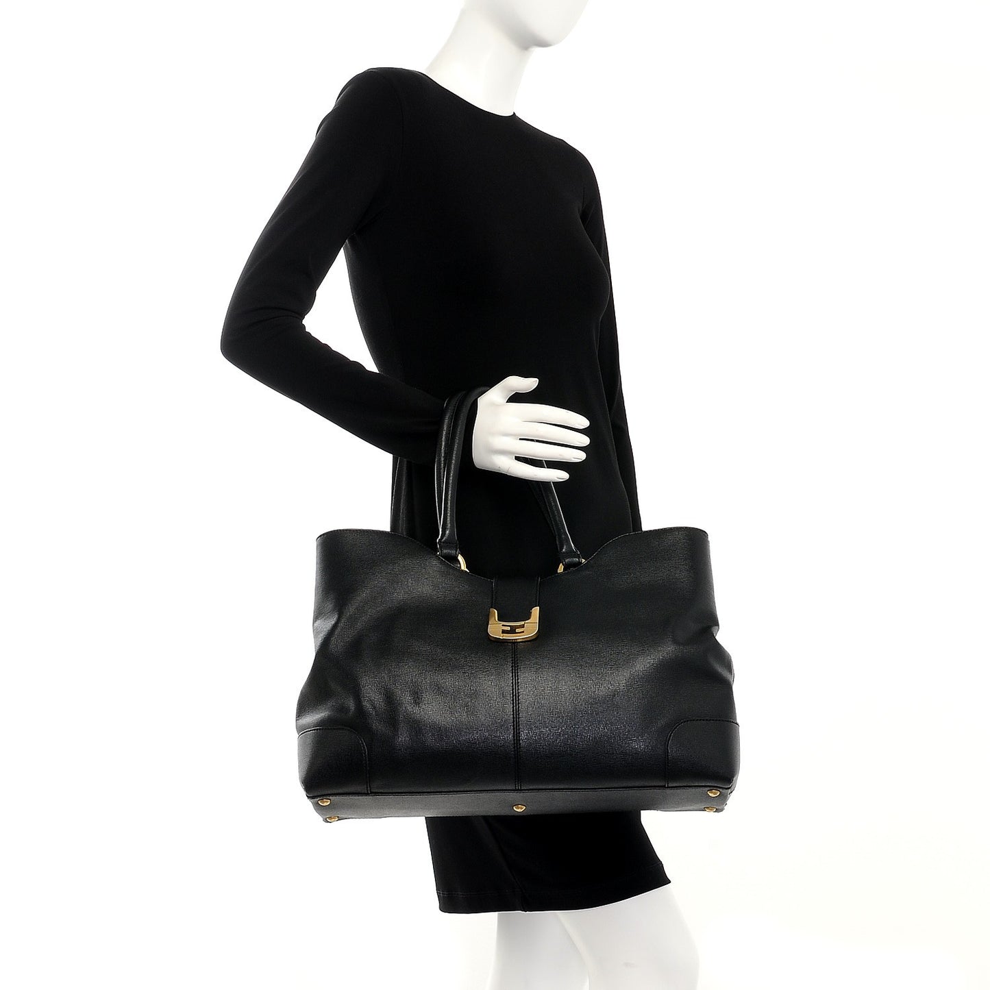 Vitello Elite Chameleon Shopper Tote Black