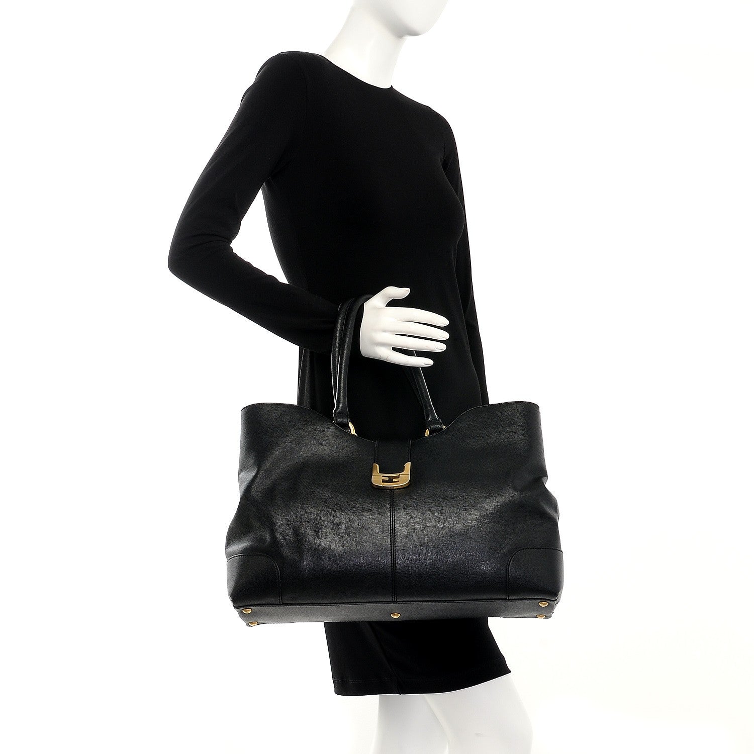 Fendi Vitello Elite Chameleon Shopper Tote Black 2 of 21