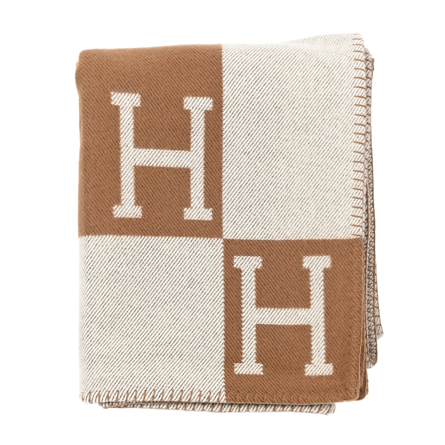 Wool Cashmere Avalon Blanket Ecru Camel