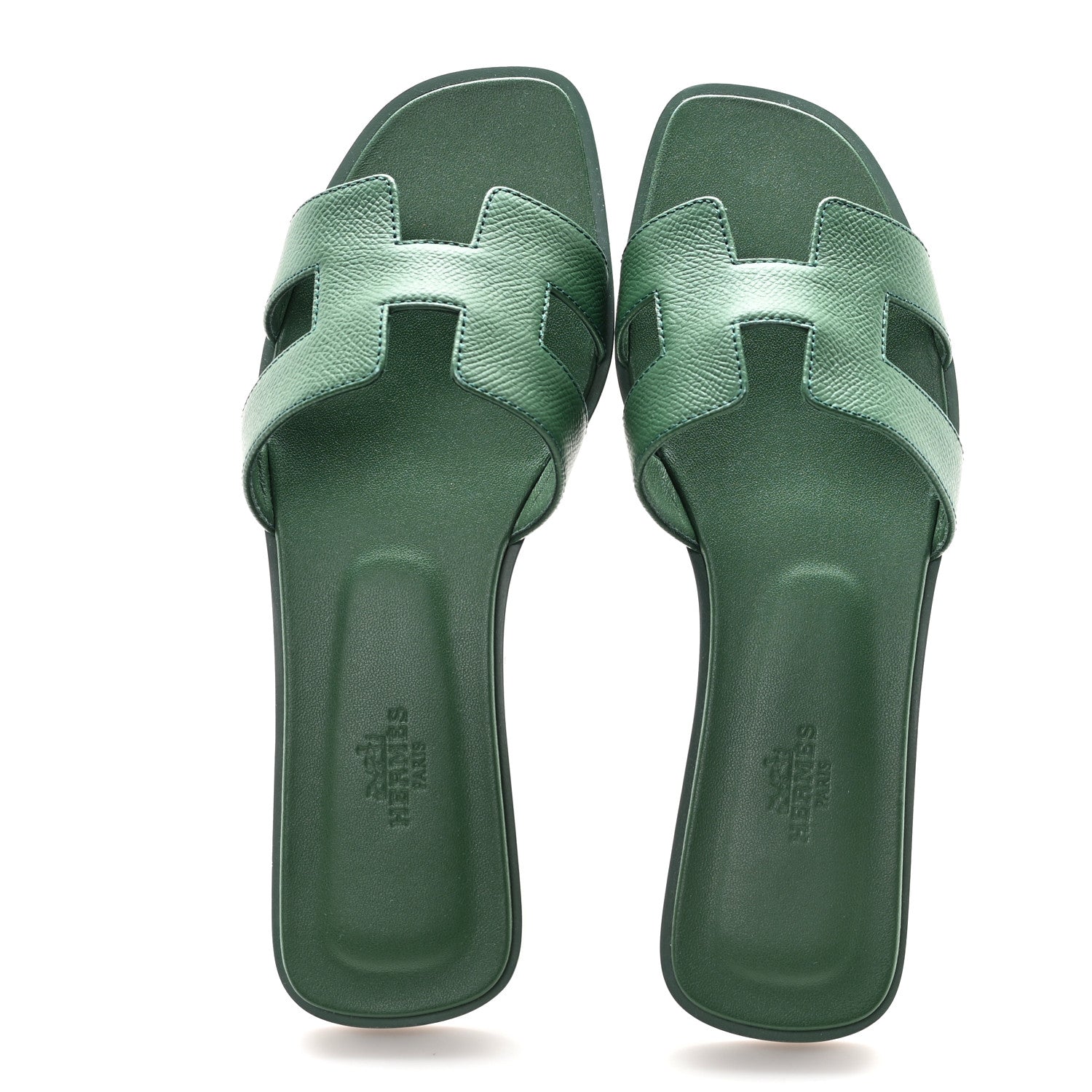Hermes Epsom Oran Sandals 38.5 Vert Lierre 1794461 – FASHIONPHILE