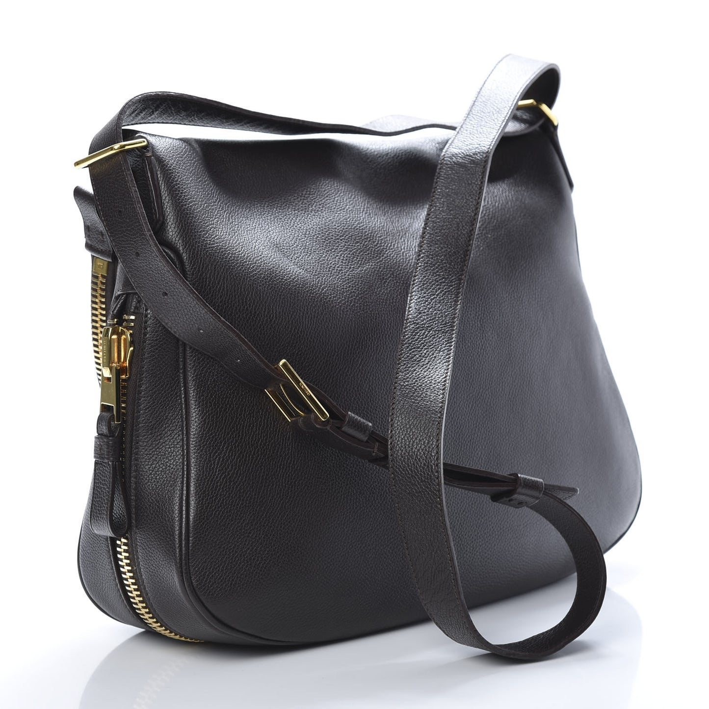 Pebbled Calfskin Large Jennifer Dark Brown