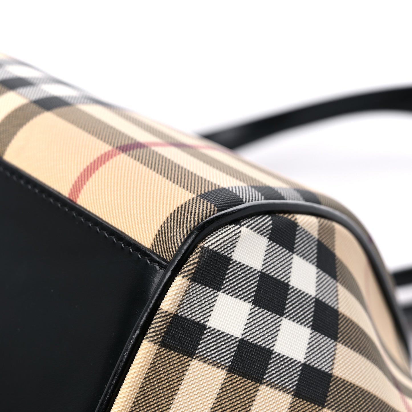 Nova Check Top Handle Tote Black