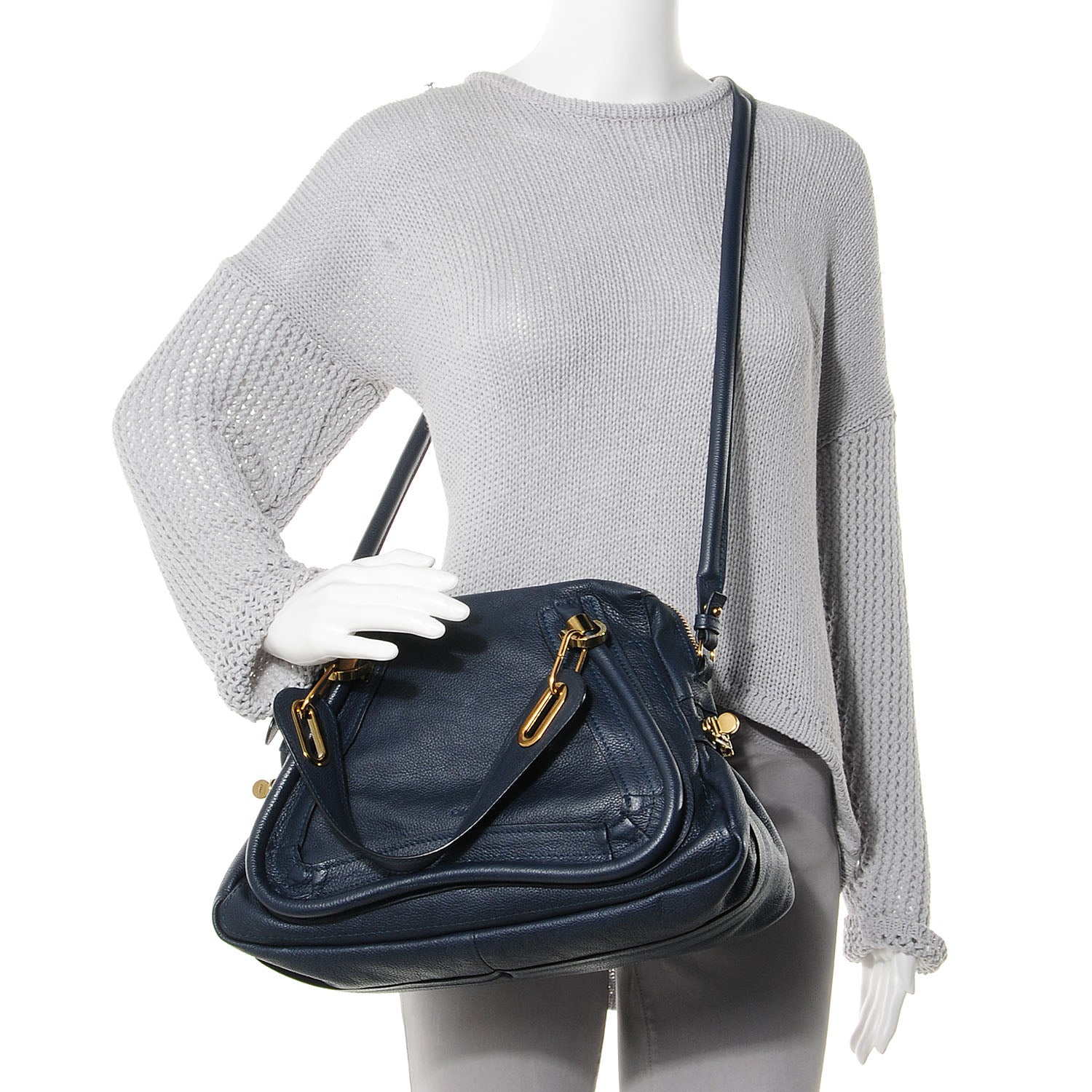 Chloe Calfskin Medium Paraty Navy 2 of 8