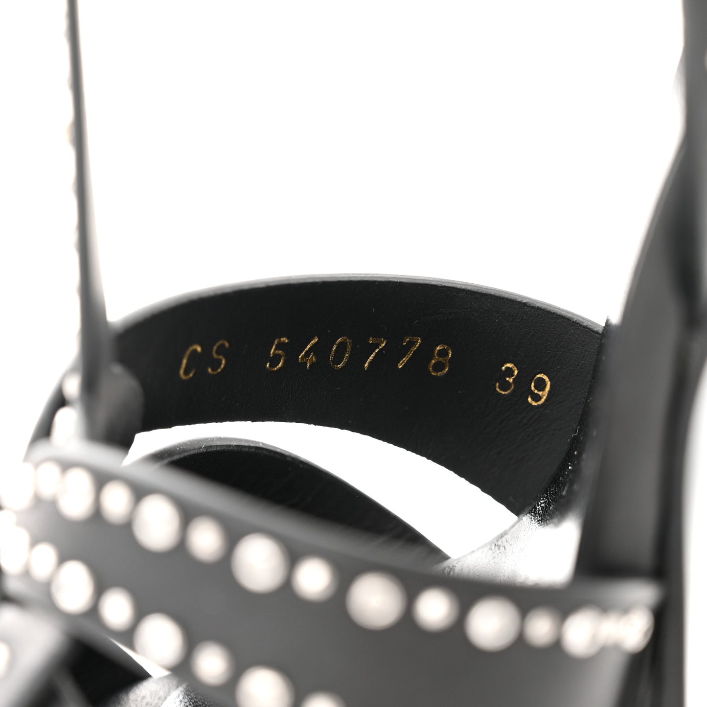 Calfskin Eyelet Studded Tribute 105 Platform Sandals 39 Black