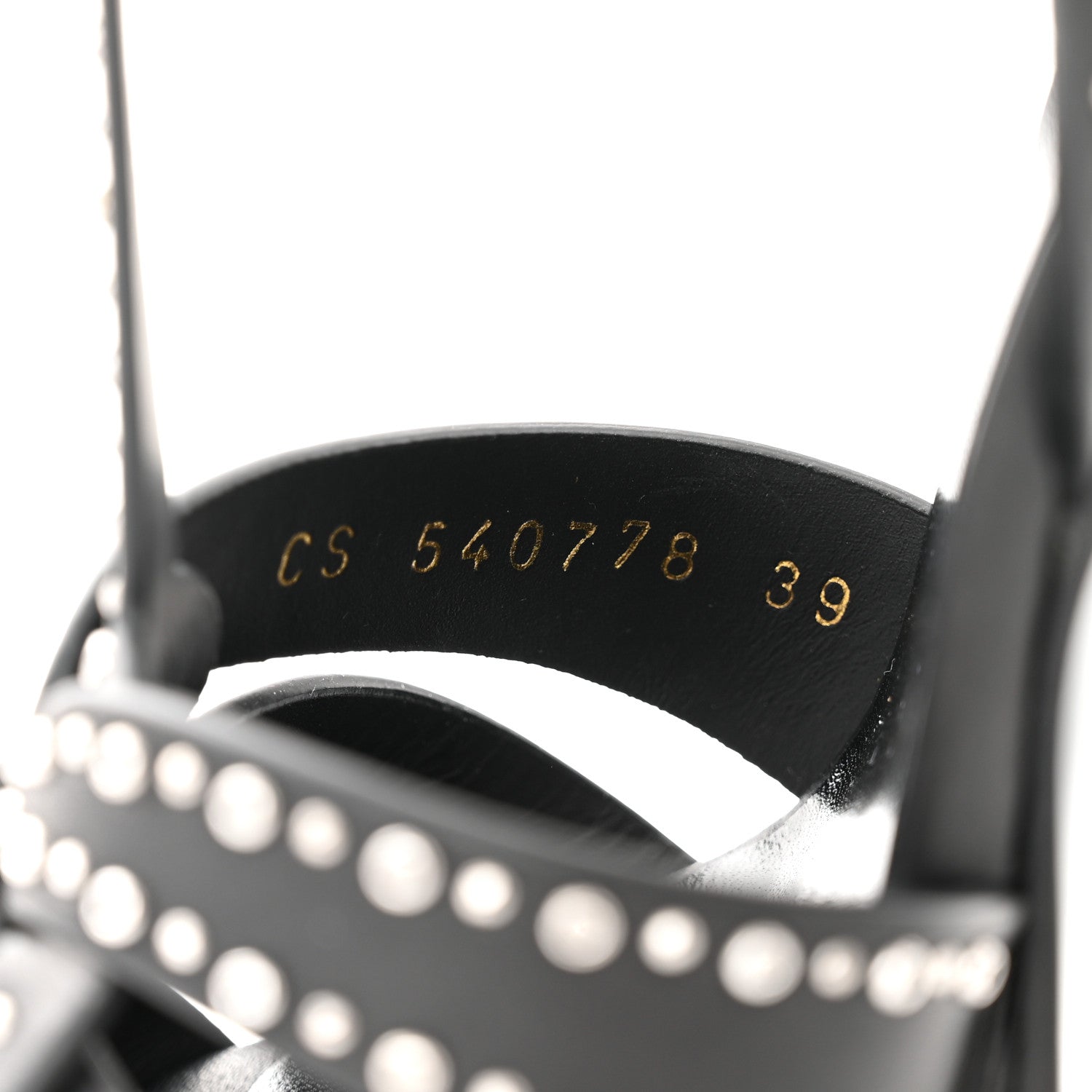 Saint Laurent Calfskin Eyelet Studded Tribute 105 Platform Sandals 39 Black 7 of 9