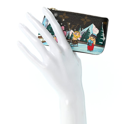 Louis Vuitton Monogram 2023 Christmas Animation Alpine Key Pouch Pink 2 of 9