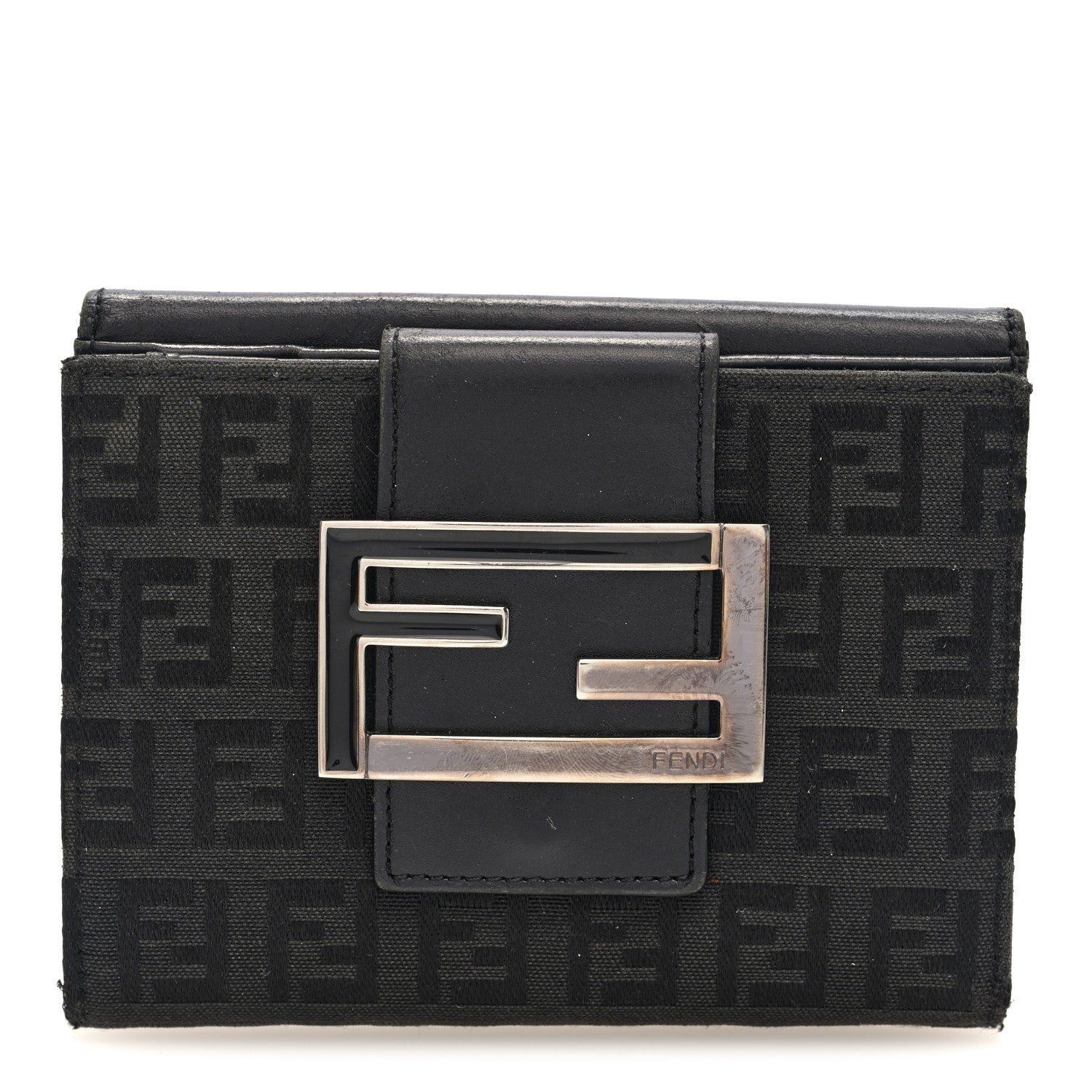 Fendi Zucchino Compact Wallet Black 1 of 6