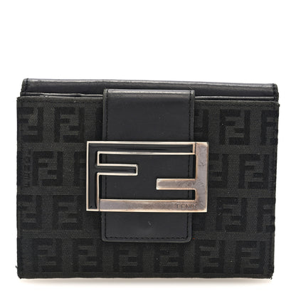 Fendi Zucchino Compact Wallet Black 1 of 6