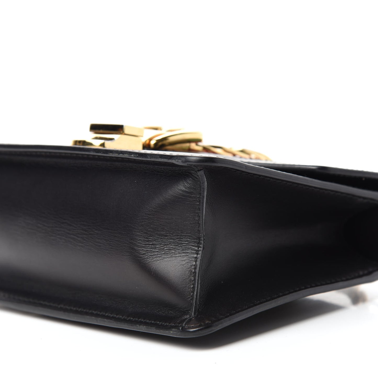 Calfskin Mini Sylvie Chain Shoulder Bag Black