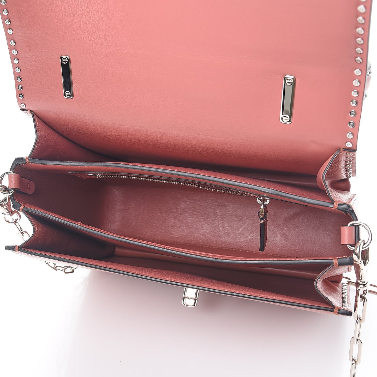 Vitello Rockstud Cabana Top Handle Bag Antique Rose