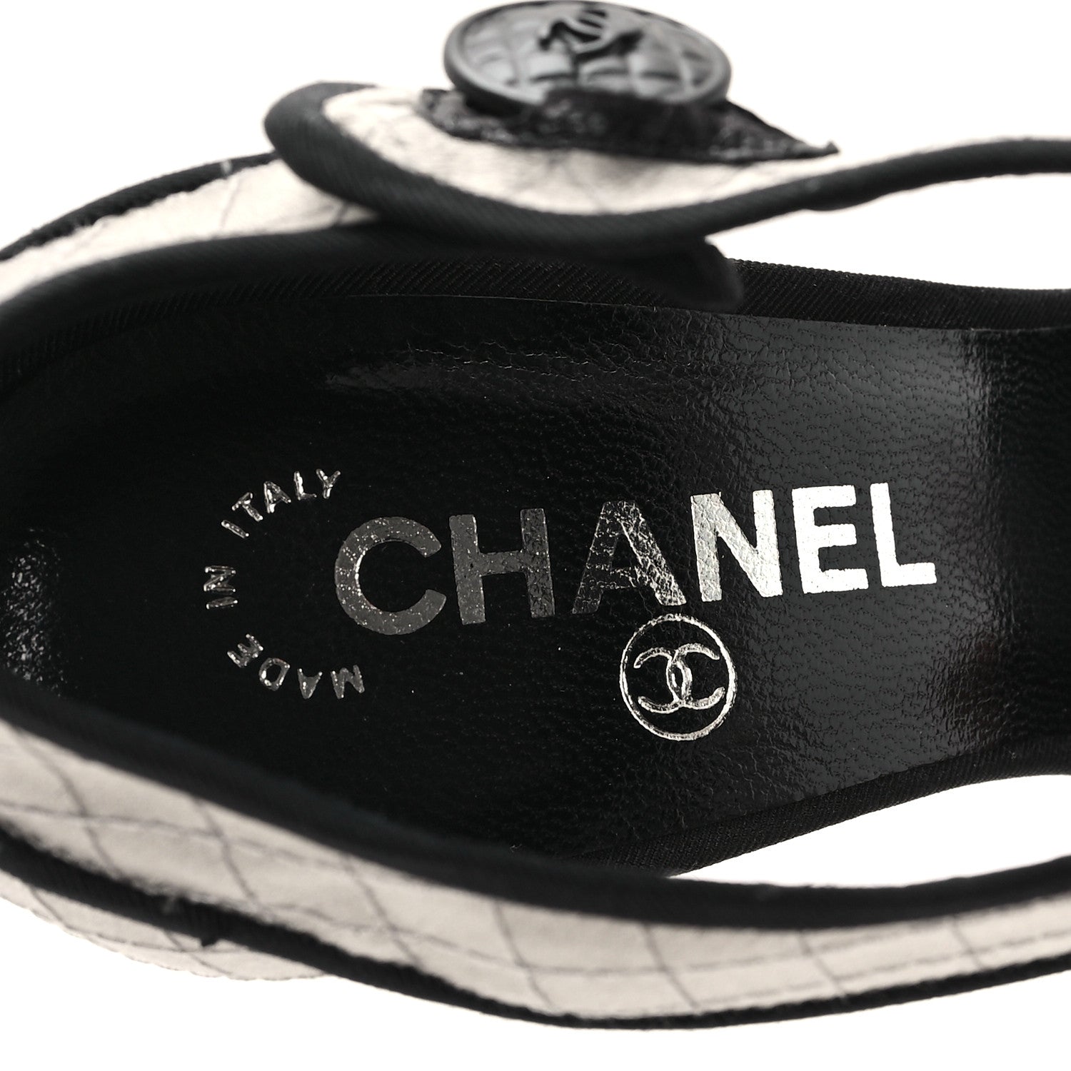 Chanel Satin Quilted Mary Jane Pumps 37 Grey 8 of 10