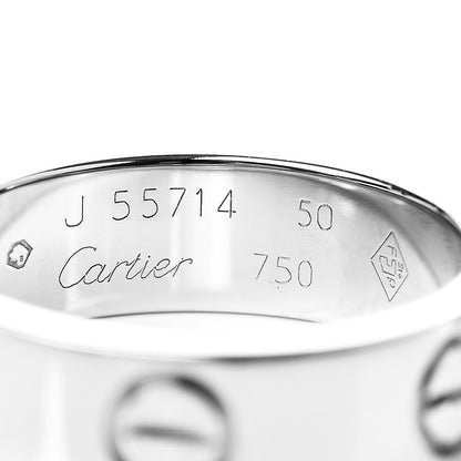 Cartier 18K White Gold 5.5mm LOVE Ring 50 5.25 4 of 4