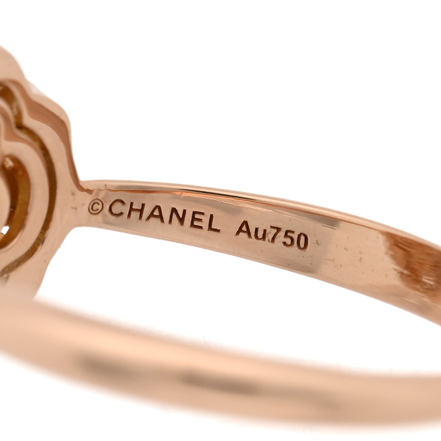 Chanel 18K Rose Gold Diamond Extrait de Camelia Ring 54 6.75 4 of 4