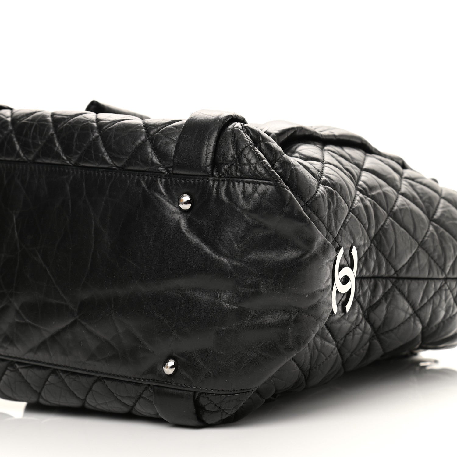 Chanel Distressed Lambskin Vintage Ligne Lady Braid Tote Black 9 of 9