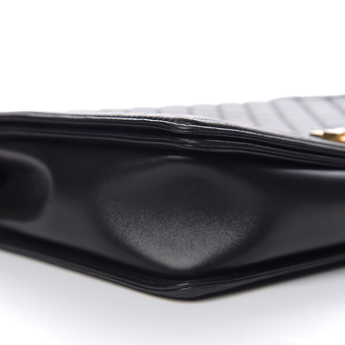 Lambskin Quilted Large Boy Flap Black